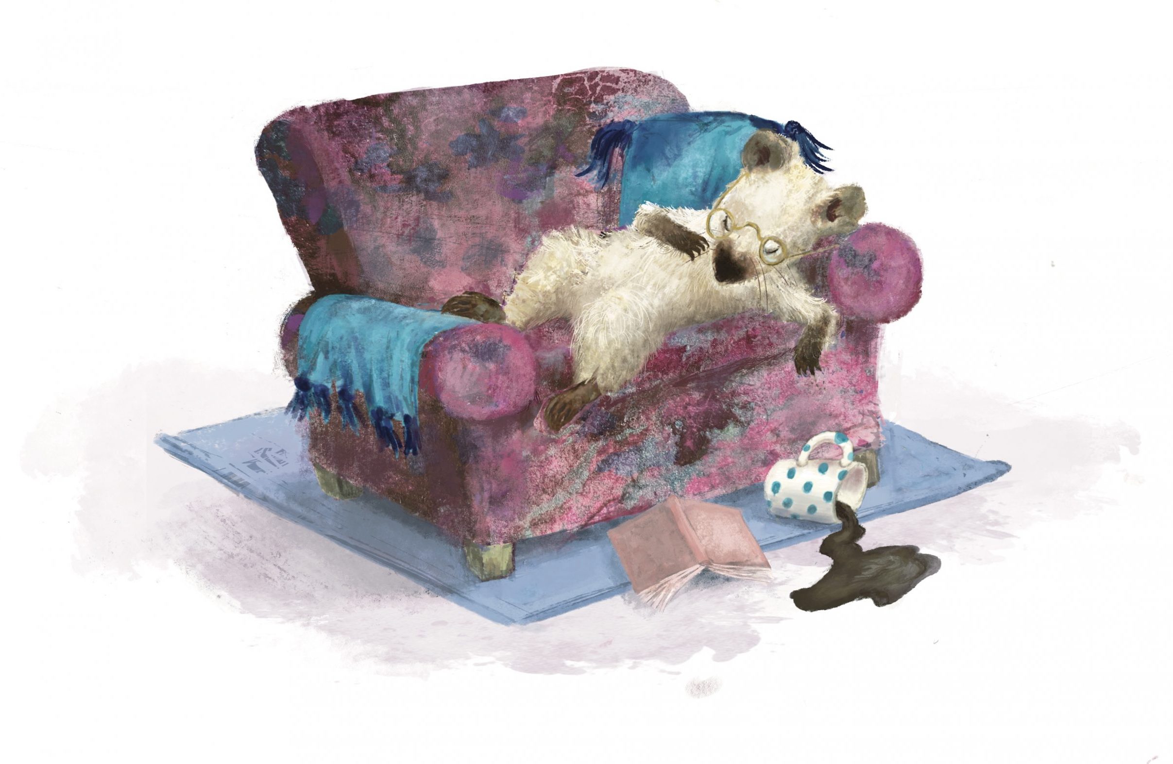 Mouse Snoozing in chair by Ruth Arnold