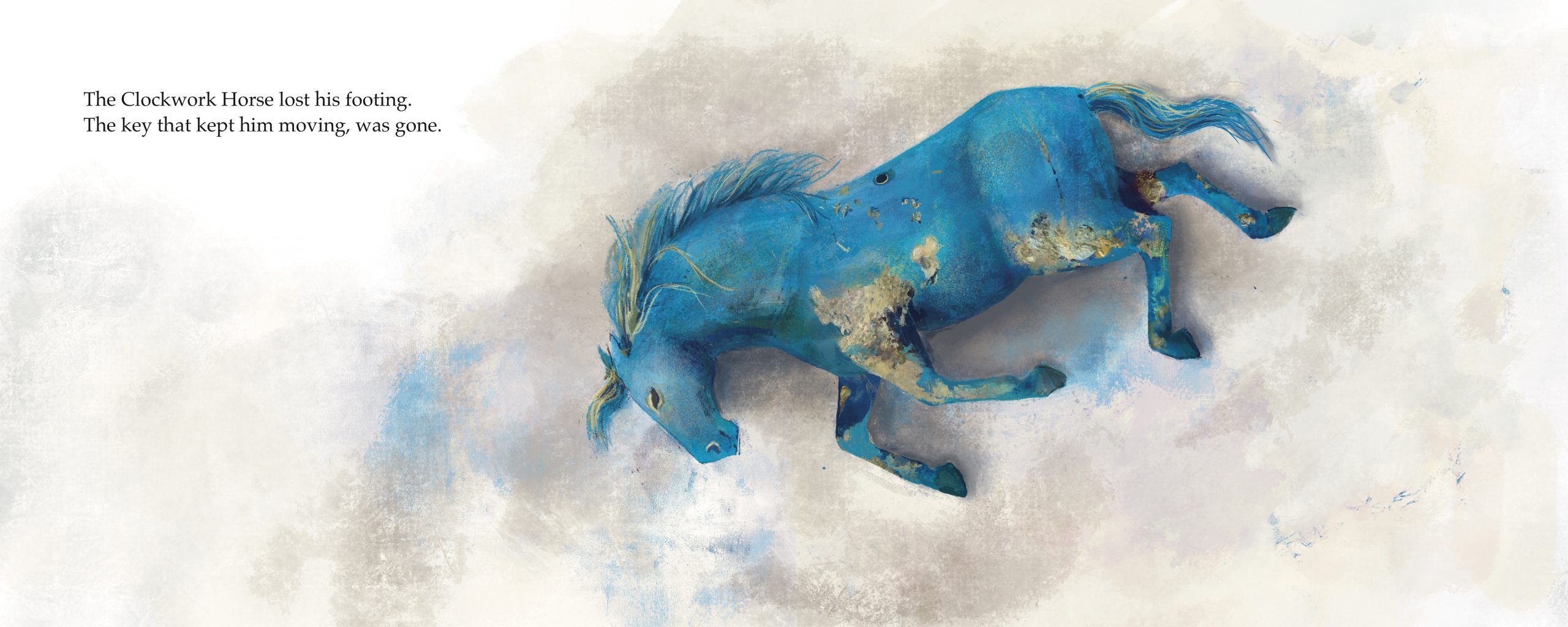 The Clockworse Horse lies on the ground by Ruth Arnold