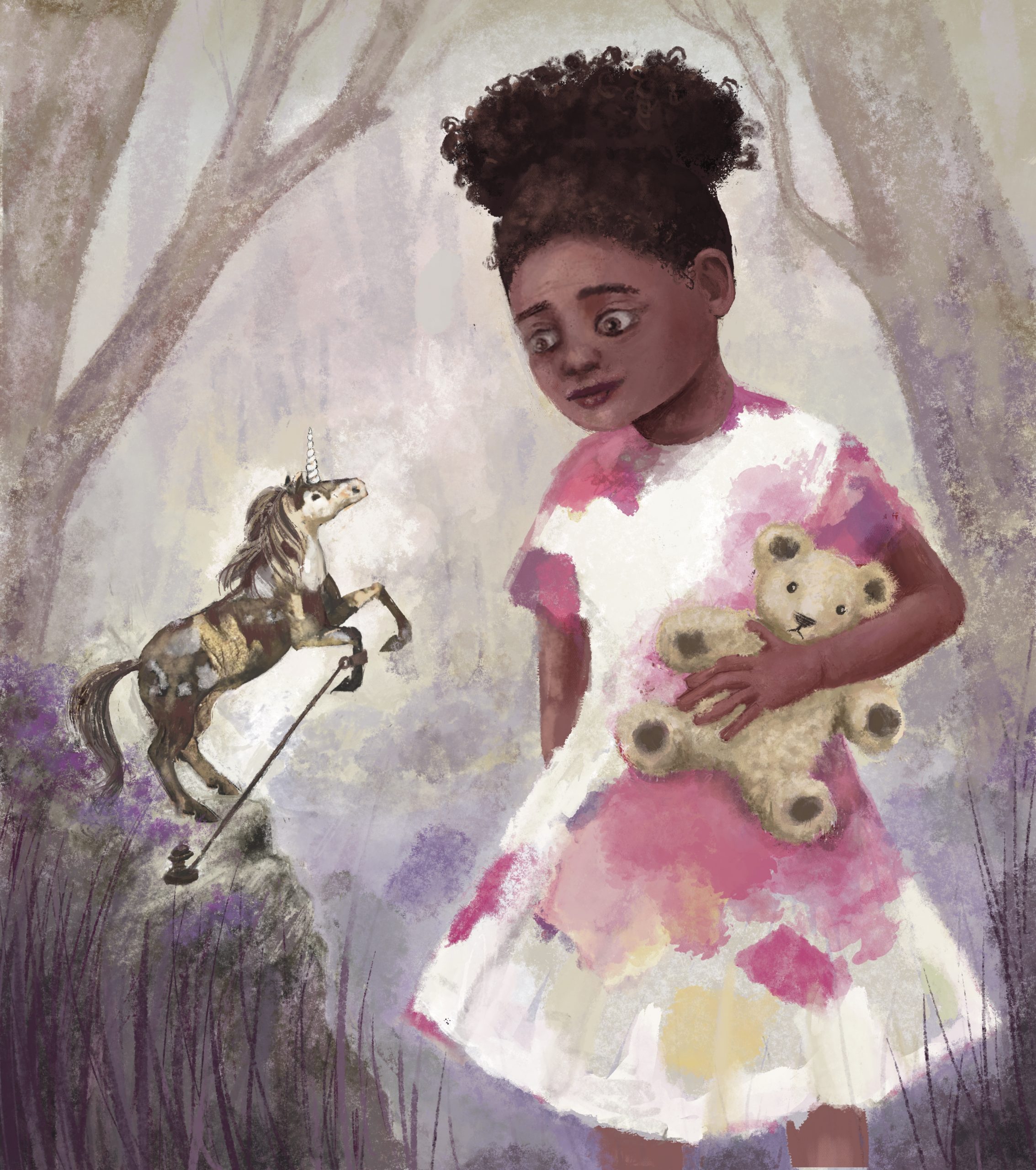 Girl with unicorn by Ruth Arnold