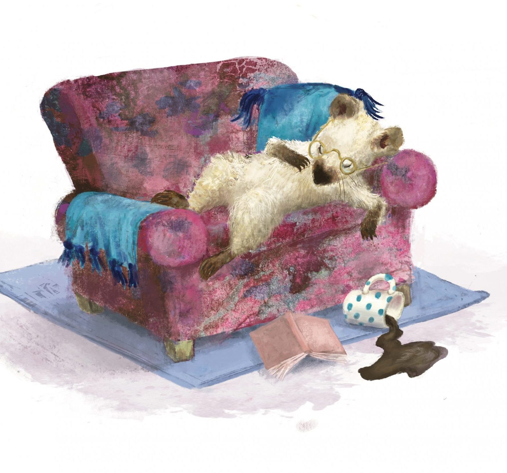 Mouse Snoozing in chair by Ruth Arnold